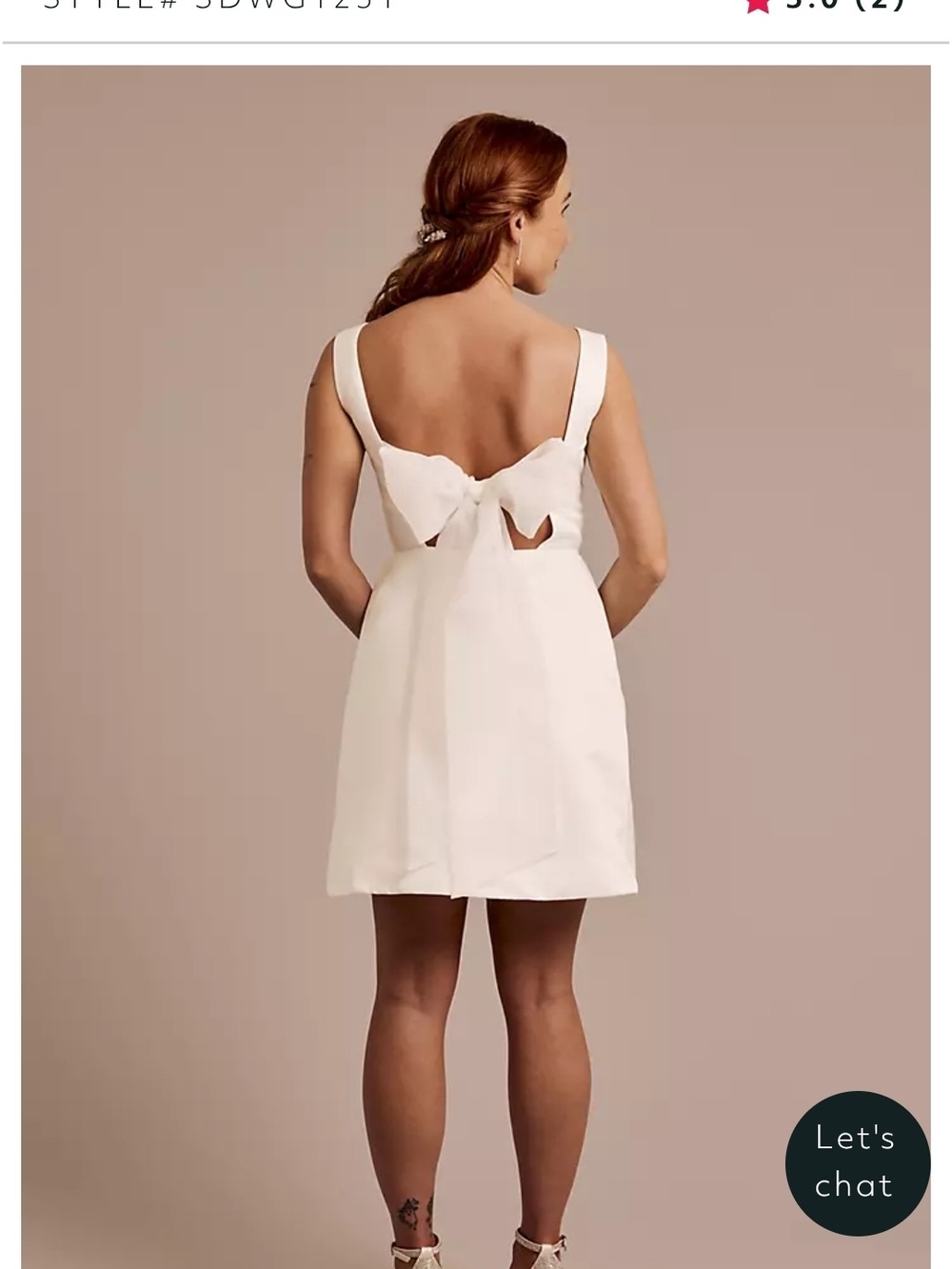 Satin Mini Dress With White Oraganza Bow